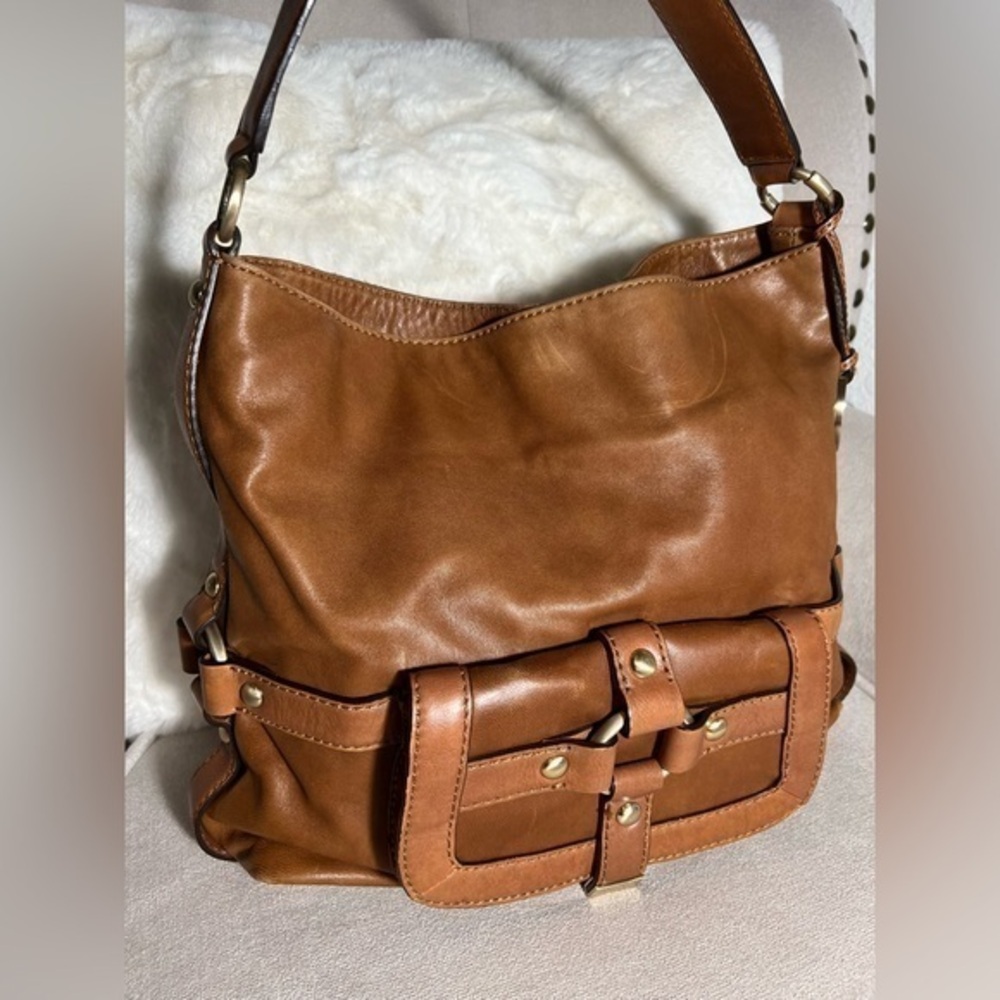 Pre-Owned Michael Kors Genuine Brown Soft Leather Large Shoulder Tote Bag - Picture 1 of 11